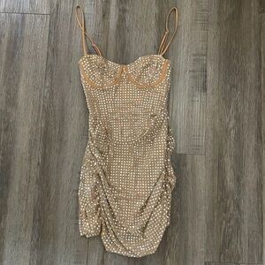 Oh Polly Azelie Embellished Strapless Corset Dress